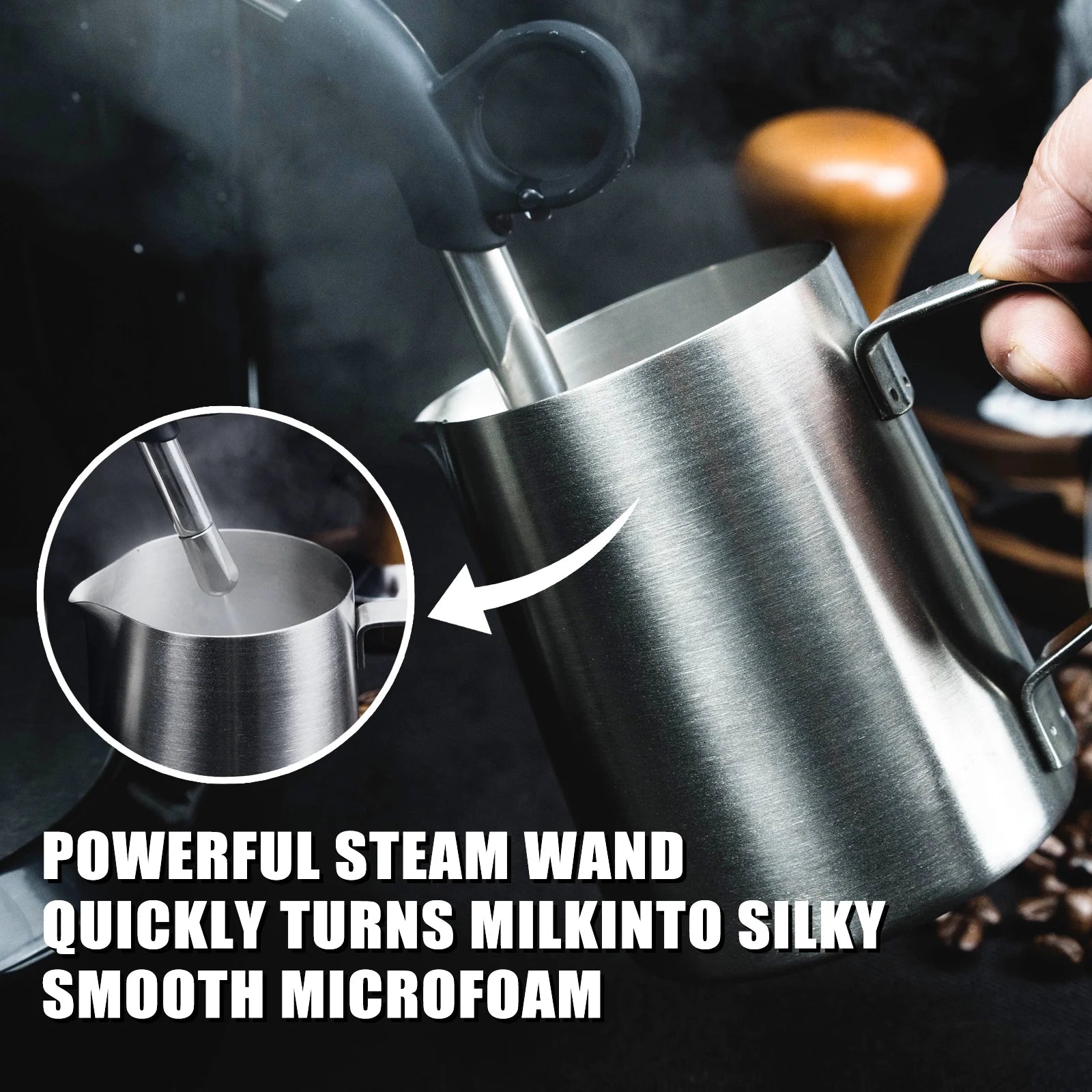 MIROX Espresso Machine 15 Bar, Coffee Maker With Milk Frother Steam Wand, Built-In Bean Grinder, Combo Cappuccino Machine with 70oz Removable Water Tank (ABS high-strength plastic shell) - BrewMaster's Elite