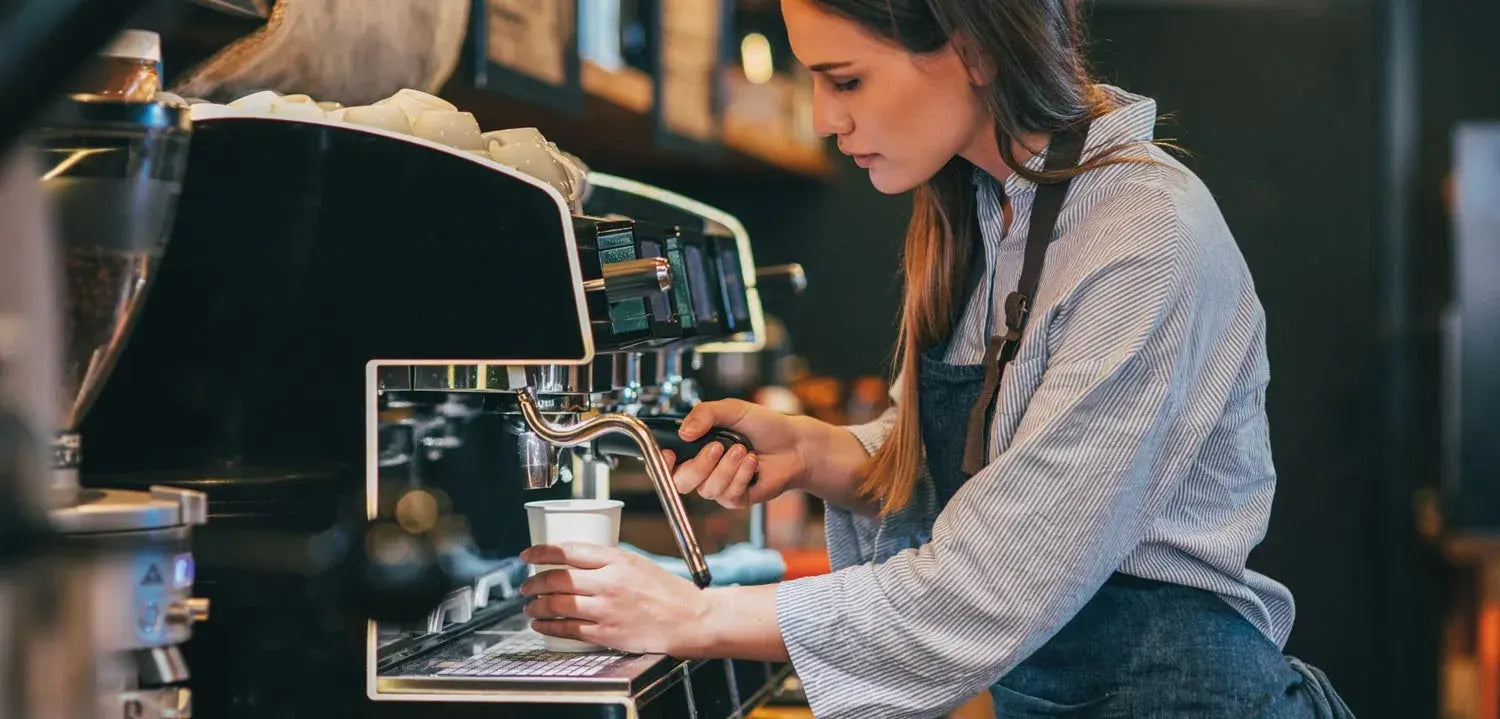 Coffee Machine Brewing Fresh Espresso