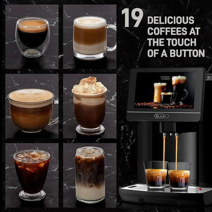 Zulay Kitchen Magia Super Automatic Coffee Espresso Machine Espresso Coffee Maker 1800ml by Zulay Kitchen - Midnight Black - BrewMaster's Elite