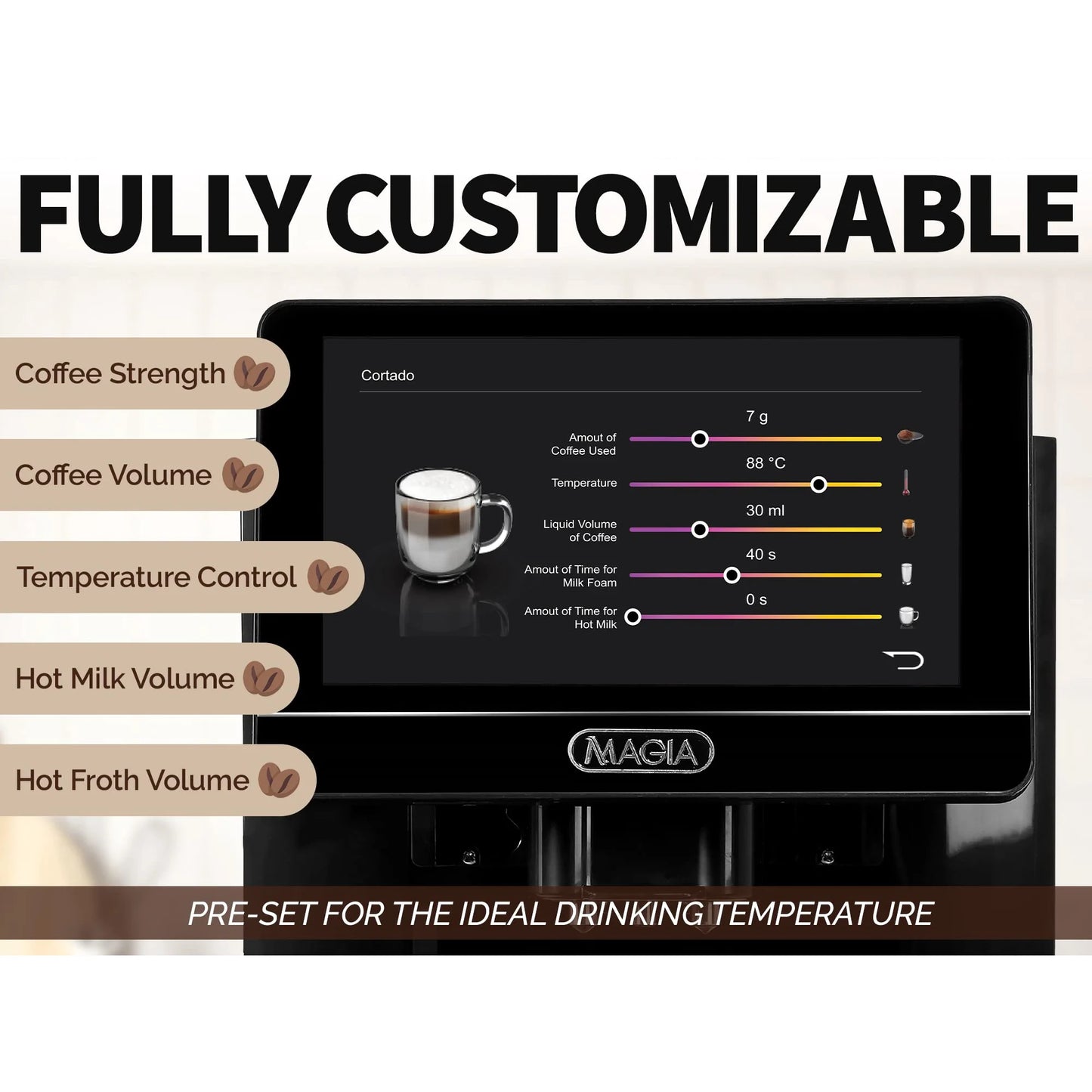 Zulay Kitchen Magia Super Automatic Coffee Espresso Machine Espresso Coffee Maker 1800ml by Zulay Kitchen - Midnight Black - BrewMaster's Elite