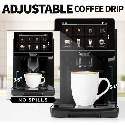 Zulay Kitchen Magia Super Automatic Coffee Espresso Machine Espresso Coffee Maker 1800ml by Zulay Kitchen - Midnight Black - BrewMaster's Elite