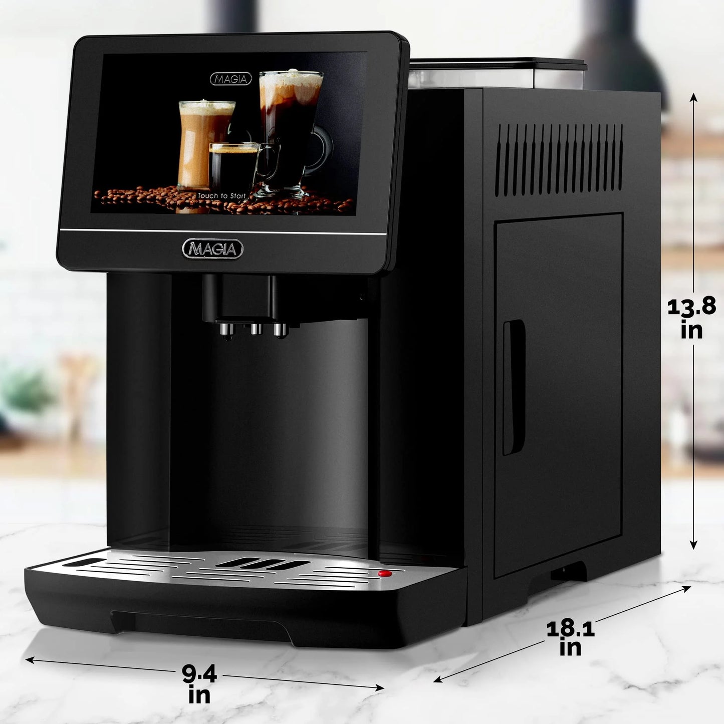 Zulay Kitchen Magia Super Automatic Coffee Espresso Machine Espresso Coffee Maker 1800ml by Zulay Kitchen - Midnight Black - BrewMaster's Elite