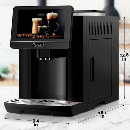 Zulay Kitchen Magia Super Automatic Coffee Espresso Machine Espresso Coffee Maker 1800ml by Zulay Kitchen - Midnight Black - BrewMaster's Elite
