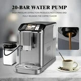 Litake Fully Automatic Espresso Machine 20 Bar, 1350W Espresso and Cappuccino Machine with Automatic Milk Frother, Gift for Coffee Lover - BrewMaster's Elite
