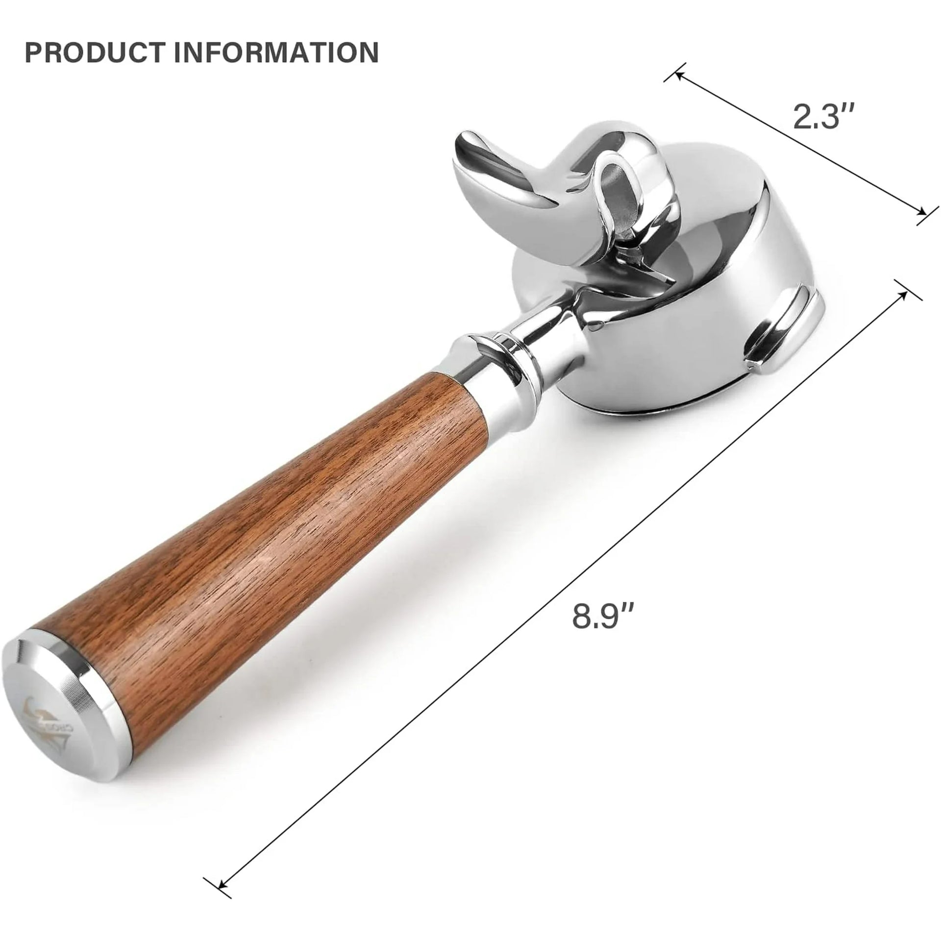 58mm Espresso Portafilter, 2 Spouts Coffee Portafilter by CrossCreek with Stainless Steel portafilters and Walnut Handle for Barista Espresso Machine 6296-53202-01A - BrewMaster's Elite