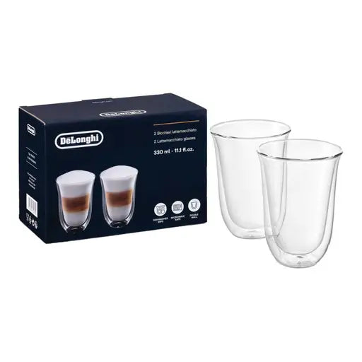 De'Longhi 2 Double Walled Latte Glasses